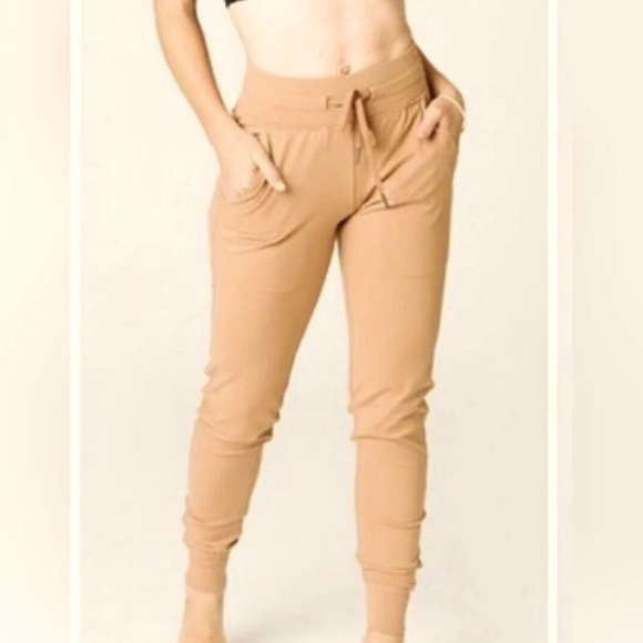 Zyia Activewear Camel Ascend  Athleisure Sporty Performance Jogger Pants-M - Picture 1 of 11